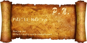 Péli Nóra névjegykártya